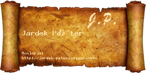 Jardek Péter névjegykártya